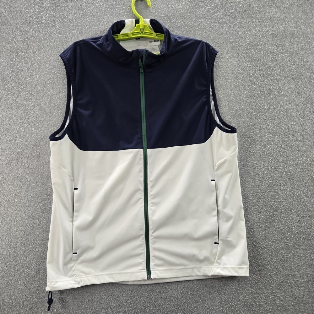Ralph Lauren RLX Men Vest L White Colorblock Activewear Logo Sleeveless READ